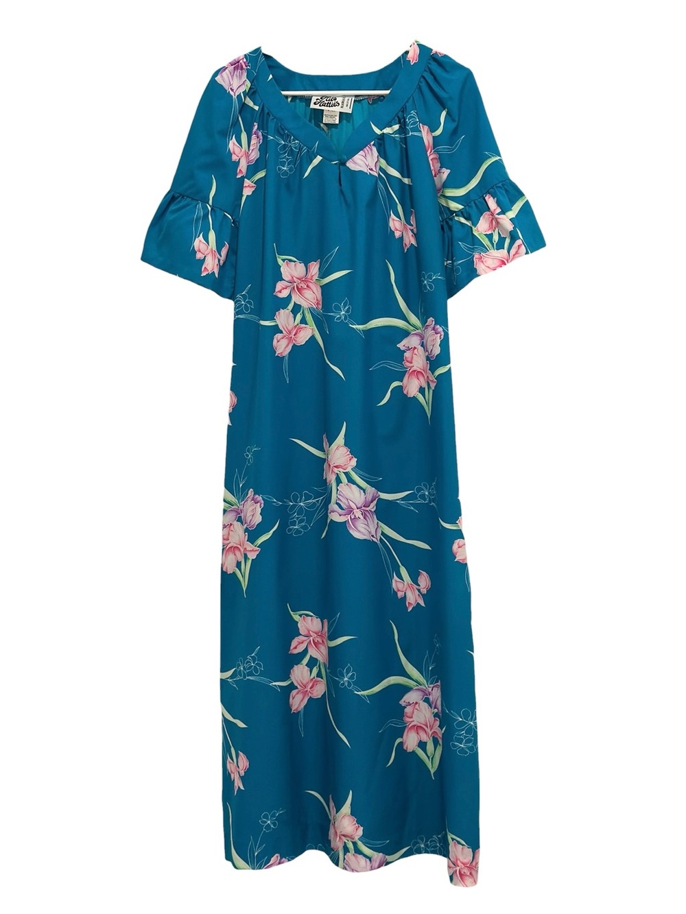 Vintage Hilo Hatties Hawaiian Mumu Lightweight Dress Floral Medium